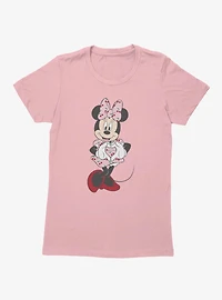 Disney Minnie Mouse Heart Hands Cherry Drop Dress Womens T-Shirt