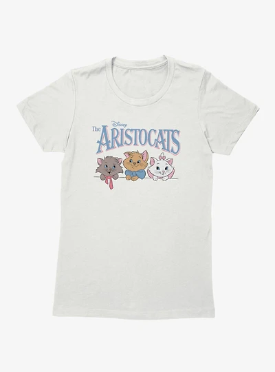 Disney The Aristocats Logo Kitten Face Lineup Womens T-Shirt