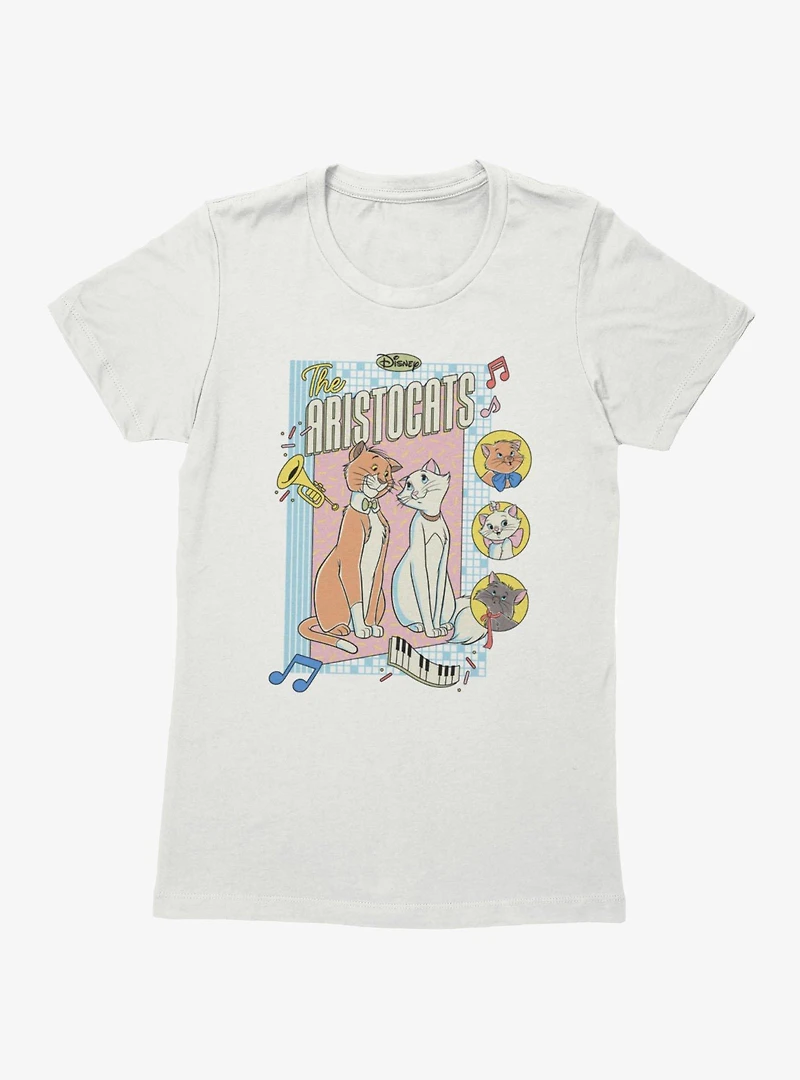 Disney The Aristocats Vintage Music Cover Womens T-Shirt