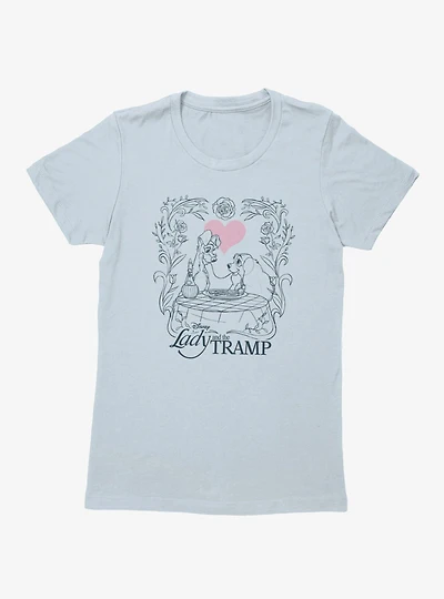 Disney Lady And The Tramp Love Spaghetti Night Womens T-Shirt