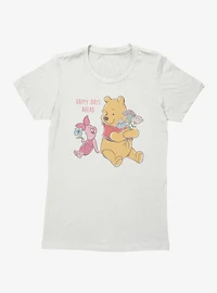 Disney Winnie The Pooh Happy Days Ahead With Piglet Flowers Womens T-Shirt