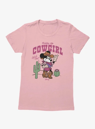 Disney Minnie Mouse Giddy Up Cowgirl Desert Womens T-Shirt