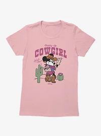 Disney Minnie Mouse Giddy Up Cowgirl Desert Womens T-Shirt