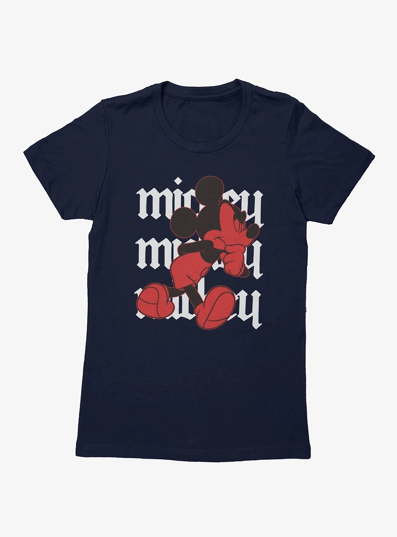 Disney Mickey Mouse Walking Thinker Womens T-Shirt