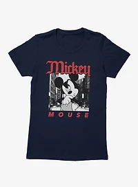 Disney Mickey Mouse Thinking On The Street Photo Womens T-Shirt