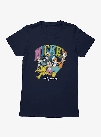 Disney Mickey Mouse & Friends Running Colors Group Womens T-Shirt