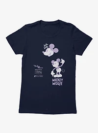 Disney Mickey Mouse Character Model Retro Sketch Womens T-Shirt