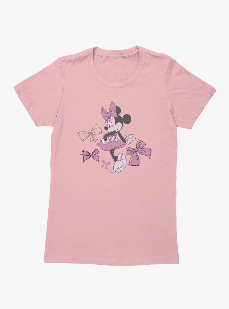 Disney Minnie Mouse Bows Of Fashion Sketch Womens T-Shirt