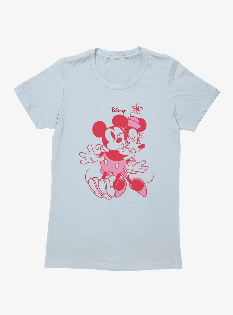 Disney Mickey Mouse Pink Hug And Heart Minnie Womens T-Shirt