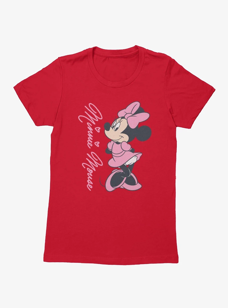 Disney Minnie Mouse Signature Pink Outfit Womens T-Shirt