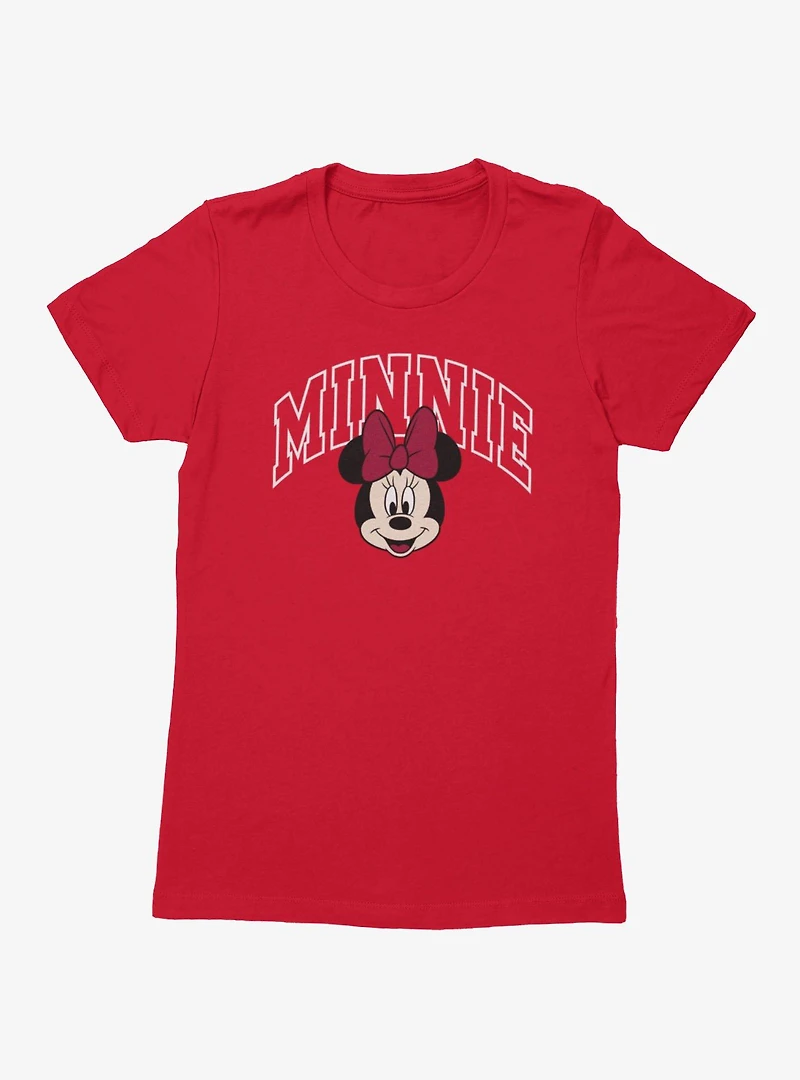 Disney Minnie Mouse Collegiate Outline Womens T-Shirt