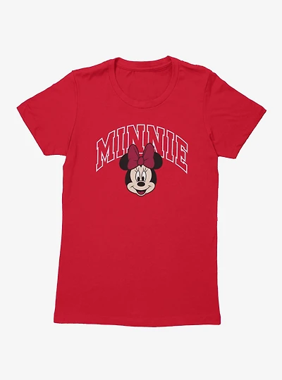 Disney Minnie Mouse Collegiate Outline Womens T-Shirt