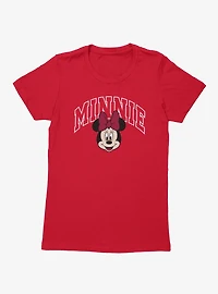 Disney Minnie Mouse Collegiate Outline Womens T-Shirt