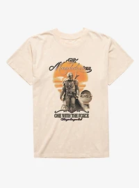 Star Wars The Mandalorian One With Force Western Poster Mineral Wash T-Shirt