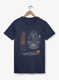 Star Wars Millenium Falcon Schematic Layout T-Shirt