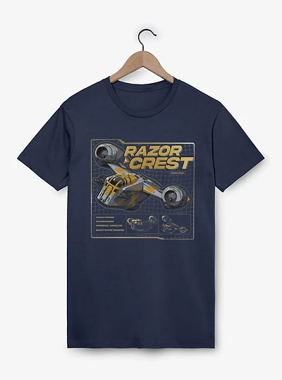 Star Wars The Mandalorian And Grogu Razor Crest Bounty Hunter Transport T-Shirt