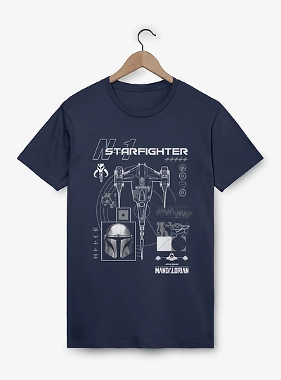 Star Wars The Mandalorian N-1 Starfighter Schematic T-Shirt