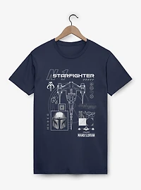 Star Wars The Mandalorian N-1 Starfighter Schematic T-Shirt