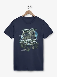 Star Wars The Mandalorian And Grogu Child Space Collage T-Shirt