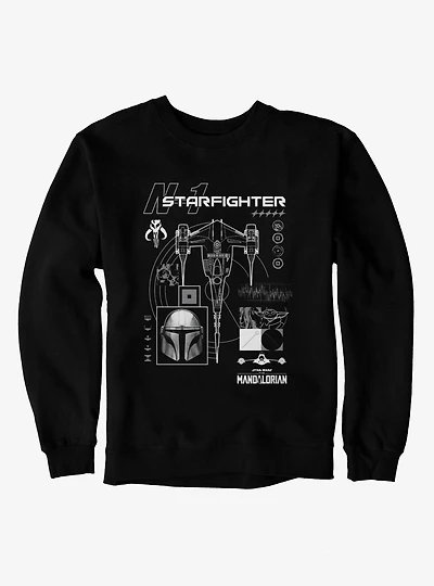 Star Wars The Mandalorian N-1 Starfighter Schematic Sweatshirt