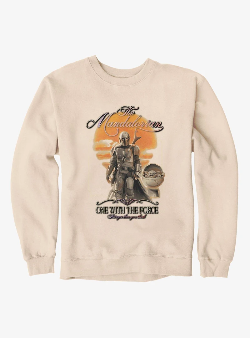 Star Wars The Mandalorian One With Force Western Poster Sweatshirt