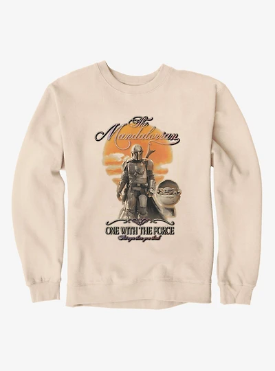 Star Wars The Mandalorian One With Force Western Poster Sweatshirt