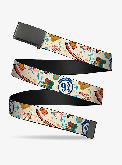 Harry Potter Hogwarts Express Icons Collage Multi Clamp Buckle Belt