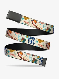 Harry Potter Hogwarts Express Icons Collage Multi Clamp Buckle Belt
