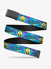 Invader Zim GIR Tacos Pose Pink Yellow Clamp Buckle Belt
