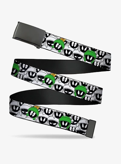 Looney Tunes Marvin the Martian Faces Stacked Clamp Buckle Belt