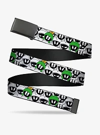 Looney Tunes Marvin the Martian Faces Stacked Clamp Buckle Belt