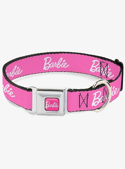 Barbie Script Signature Logo Seatbelt Buckle Dog Collar