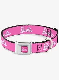 Barbie Script Signature Logo Seatbelt Buckle Dog Collar
