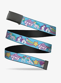 My Little Pony Three Rainbow Poses and Logo Multi Clamp Buckle Belt