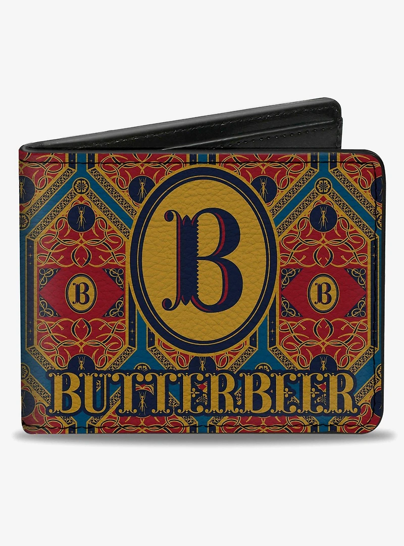 Harry Potter Butterbeer Logo and Pattern Blue Bifold Wallet