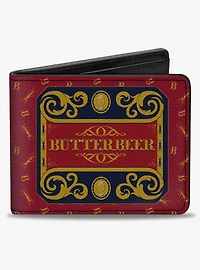Harry Potter Butterbeer Sign and Icons Collage Blue Bifold Wallet