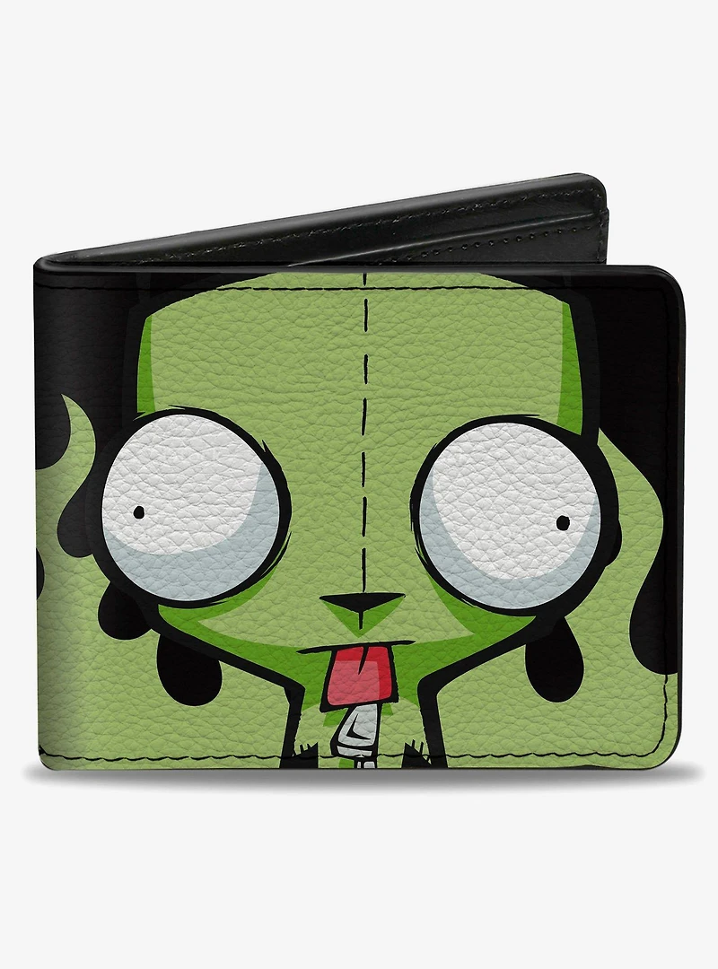 Invader Zim GIR Dog Tongue Out Pose Green Bifold Wallet