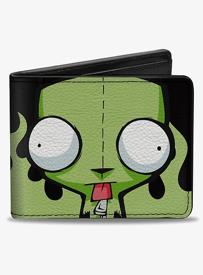 Invader Zim GIR Dog Tongue Out Pose Green Bifold Wallet