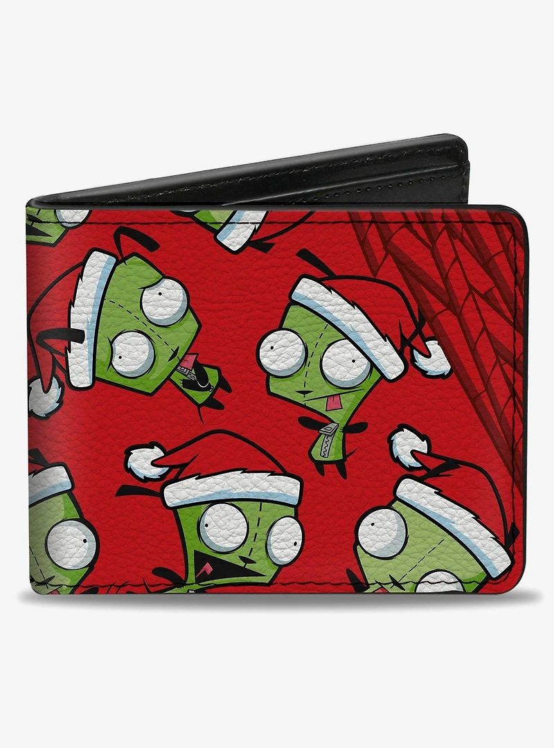 Invader Zim Holiday Santa GIR Poses Scattered and Logo Bifold Wallet