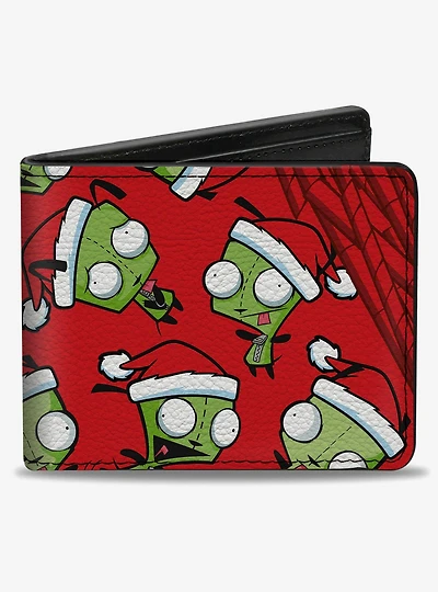 Invader Zim Holiday Santa GIR Poses Scattered and Logo Bifold Wallet