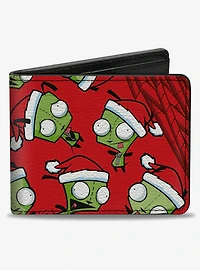Invader Zim Holiday Santa GIR Poses Scattered and Logo Bifold Wallet
