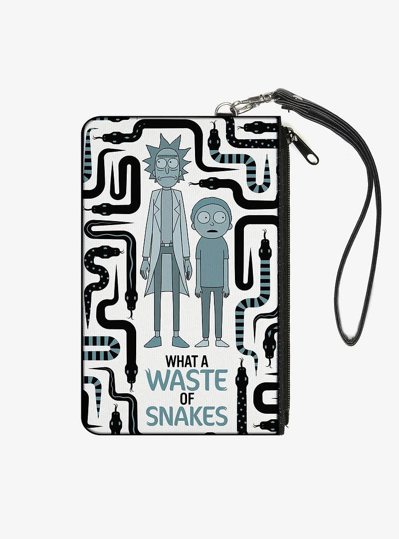 Rick and Morty What a Waste of Snakes Pose Zip Clutch Wallet
