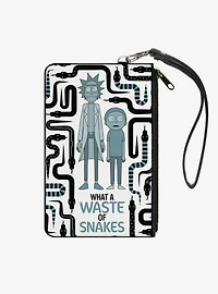 Rick and Morty What a Waste of Snakes Pose Zip Clutch Wallet