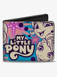 My Little Pony Five Ponies Faces and Flowers Collage Bifold Wallet