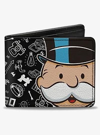 Mr Monopoly Rich Uncle Pennybags Face Game Icons Bifold Wallet