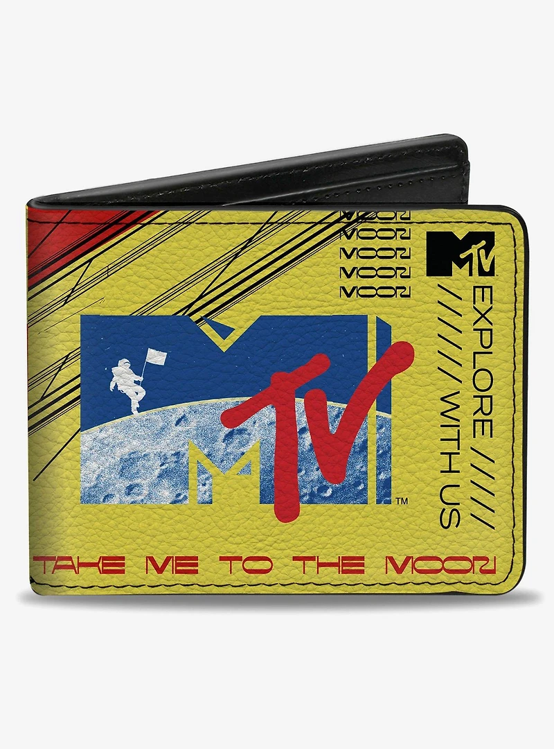 MTV Logo and Moon Man Collage Bifold Wallet