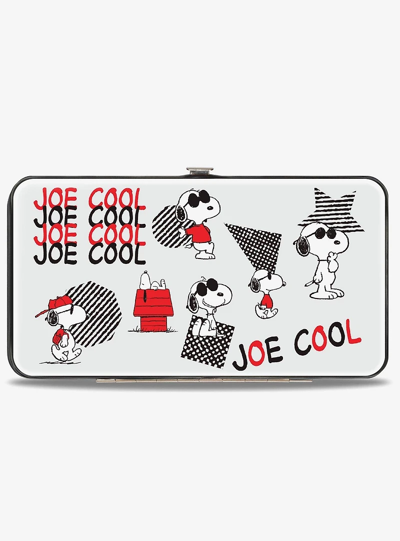 Peanuts Joe Cool Snoopy Poses and Text Hinged Wallet