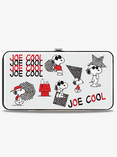 Peanuts Joe Cool Snoopy Poses and Text Hinged Wallet