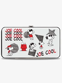 Peanuts Joe Cool Snoopy Poses and Text Hinged Wallet