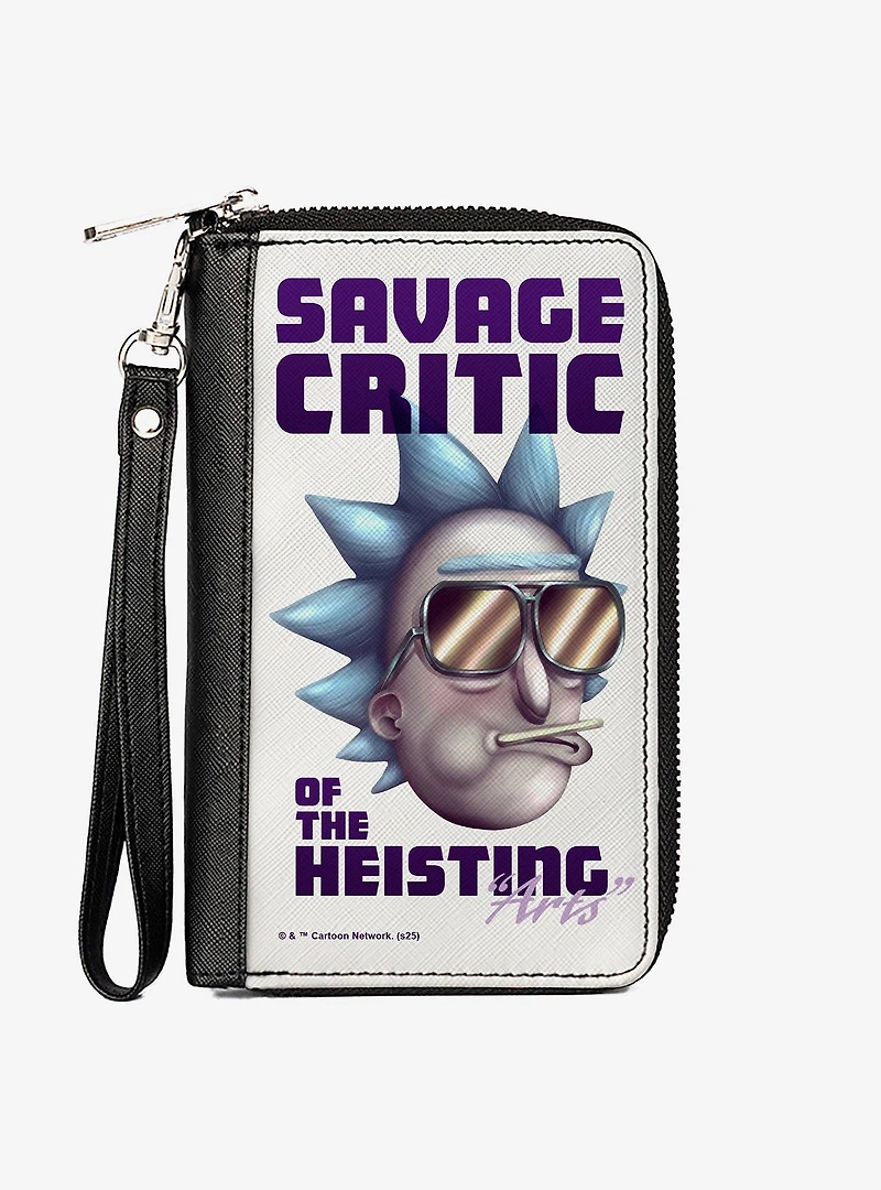 Rick and Morty Savage Critic of the Heisting Arts Pose Zip Around Wallet